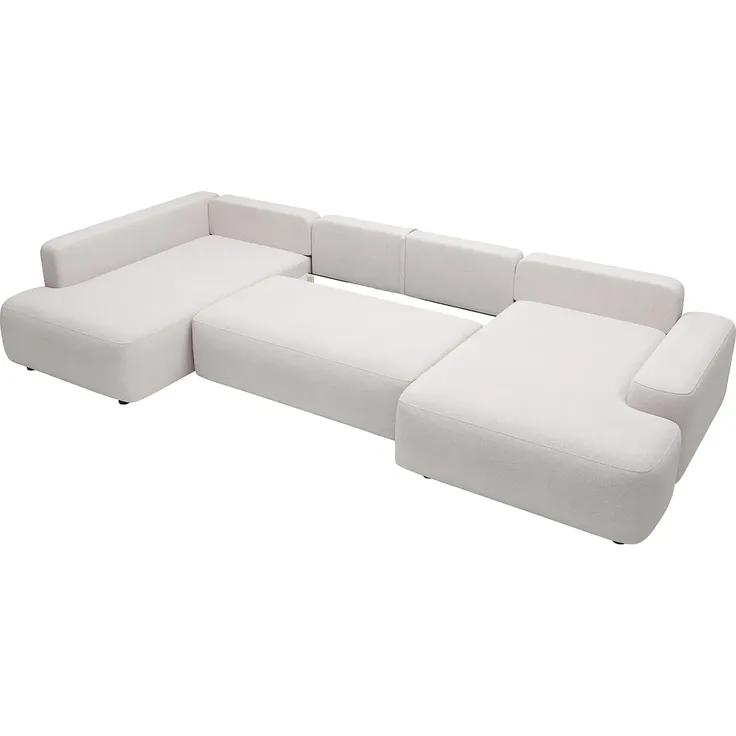 Vente-unique - DAVISO Sofa Stoff Beige - B 204 cm x H 87 cm x L 360 cm – Bild 6