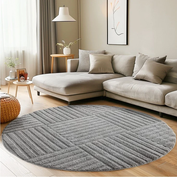 Carpettex Designteppich Skandinavischer Boho, Rund, Höhe: 8 mm, Teppich Wohnzimmer, Schlafzimmer, Gästezimmer – Bild 1
