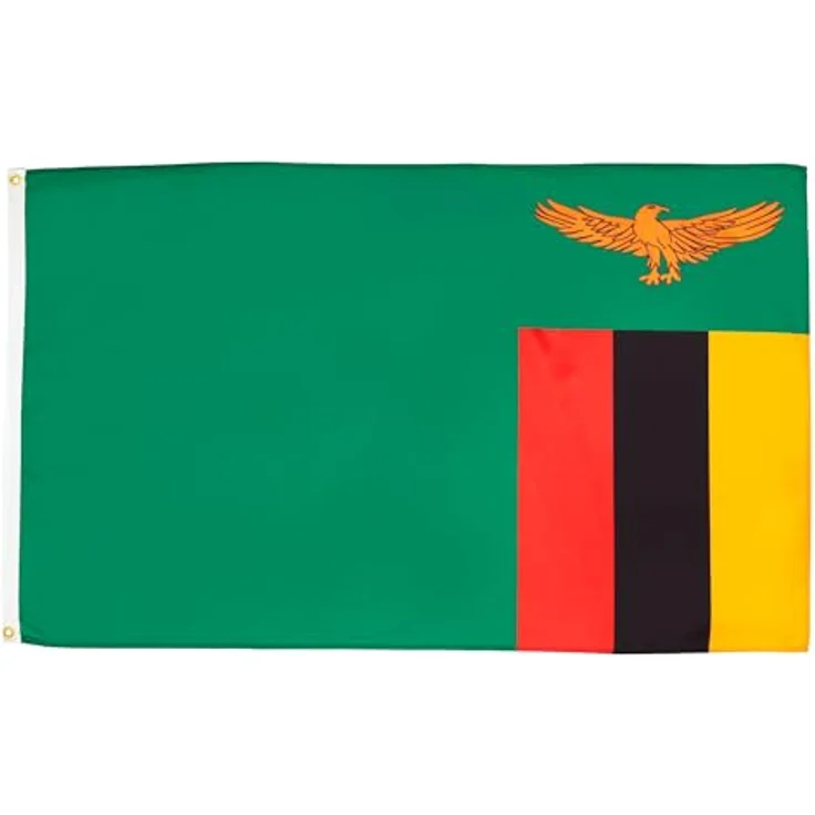 AZ FLAG - Flagge Sambia - 150x90 cm - Republik Sambia Fahne 100% Polyester mit Messing-Ösen - 110g – Bild 1