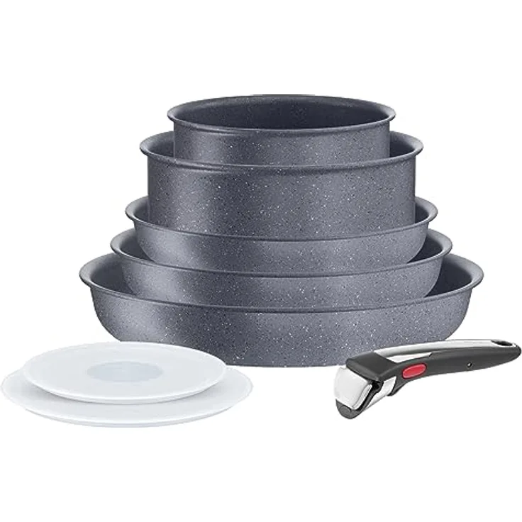 Tefal Ingenio L7669802 Topf-Set, 8-teilig, Induktion, mit abnehmbaren Griff und Mineralia+ Antihaftbeschichtung