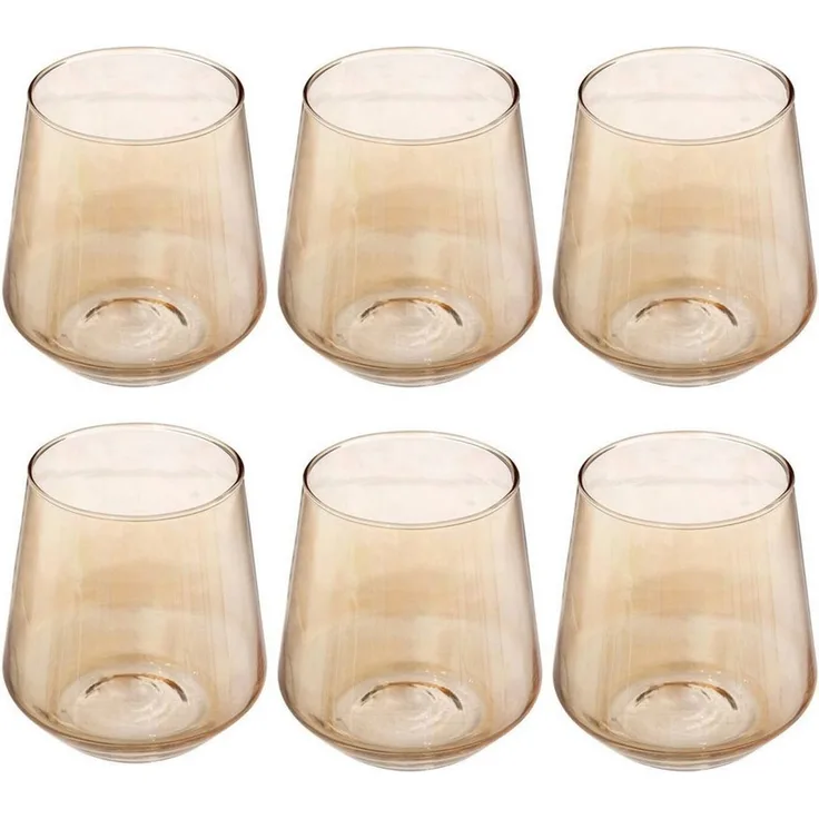 Secret de Gourmet Glas Gläser für kalte Getränke OLGA, champagnerfarben, 6er-Set, Glas