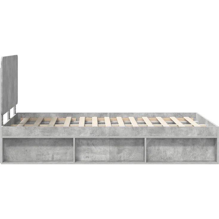 vidaXL Bettrahmen mit Kopfteil Beton 120 x 190 cm Massives Kiefernholz 3412518 – Bild 7