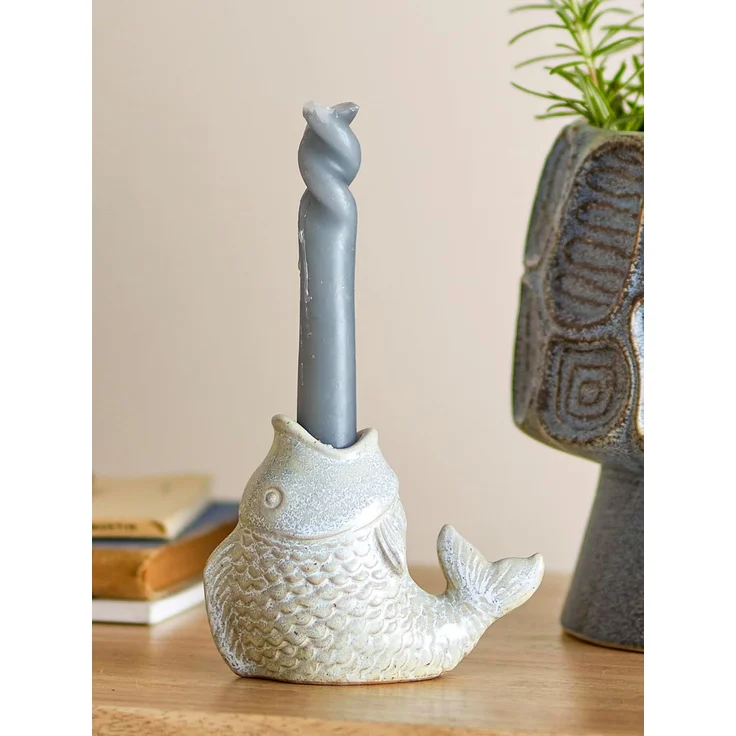 CREATIVE COLLECTION Hiro Kerzenhalter Grau Steingut – Bild 3