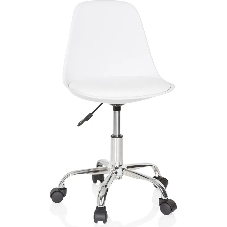 hjh OFFICE 742014 Kinder- und Jugenddrehstuhl Fancy II Kunstleder Weiß moderner Drehstuhl höhenverstellbar
