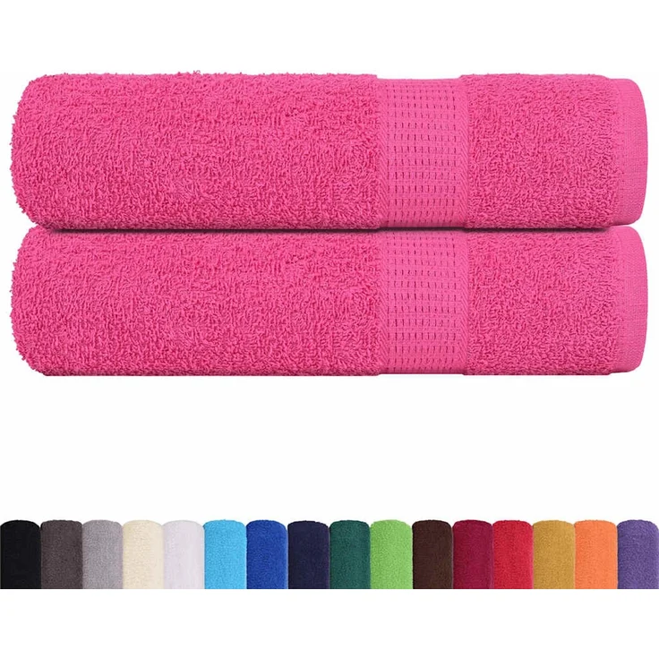 vidaXL Badetücher FROGN 2 Stk. Rosa 100x150 cm 360 g/m² 137052 – Bild 2