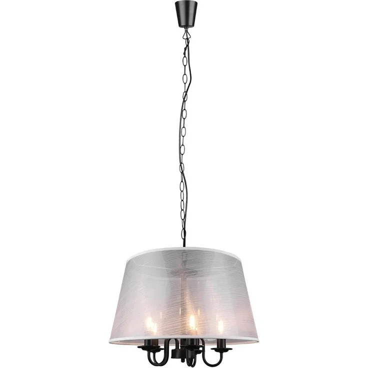 Hängelampe, Metall, 5 flammig, schwarz matt, H 150cm – Bild 8