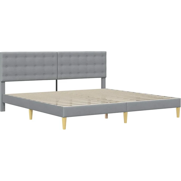 vidaXL Bettgestell mit Matratze Hellgrau 180 x 200 cm Stoff 3415265 – Bild 4