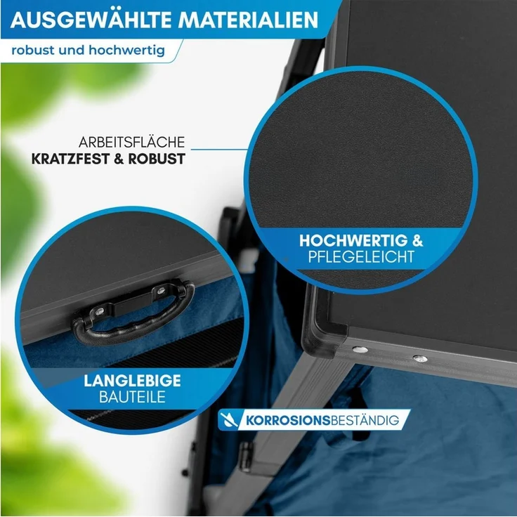 Nordmut Campingschrank Campingküche faltbar 60x51x80 cm Outdoor Schrank (mobiler Camping Organizer 1-St. mit Türen & Fächern, Stahlrahmen, Tragetasche, wetterfest) klappbar, mit Türen, mehrere Fächer, Tragetasche – Bild 3