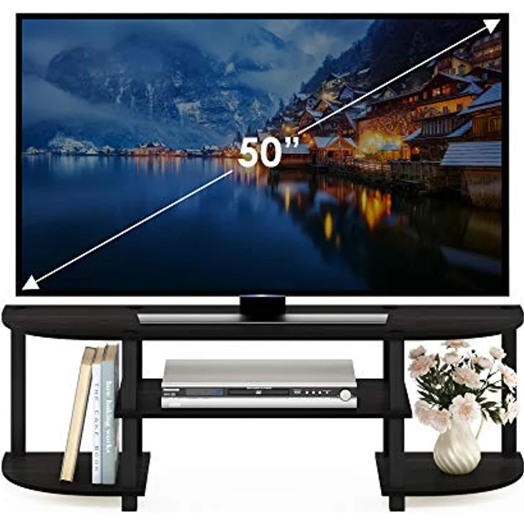 Furinno TV-Regal mit 4 Ablageflächen, holz, Espresso/Schwarz, 34. 04x34. 04x40. 39 cm – Bild 6