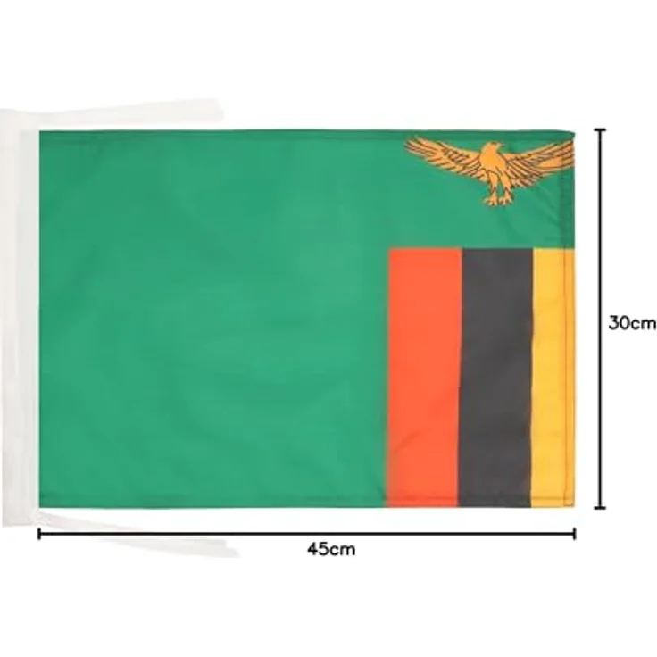 AZ FLAG Flagge Sambia 45x30 cm Republik Sambia Polyester 100D Kordeln – Bild 4