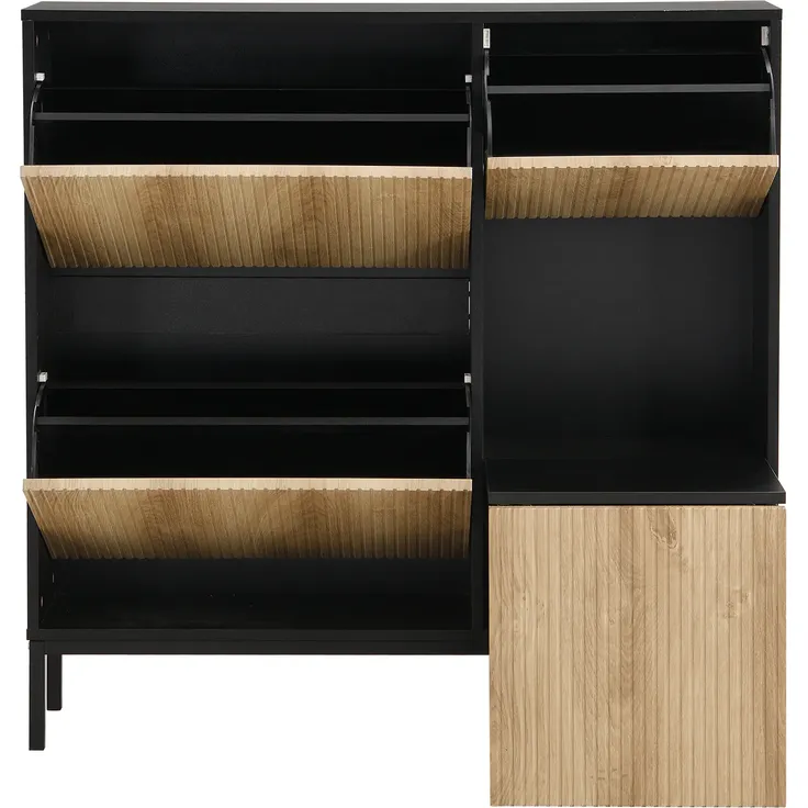 Schuhschrank, Schuhkipper, Schuhregal mit Sitzfläche, Sideboard, Mehrzweckschrank, schmal – Bild 9