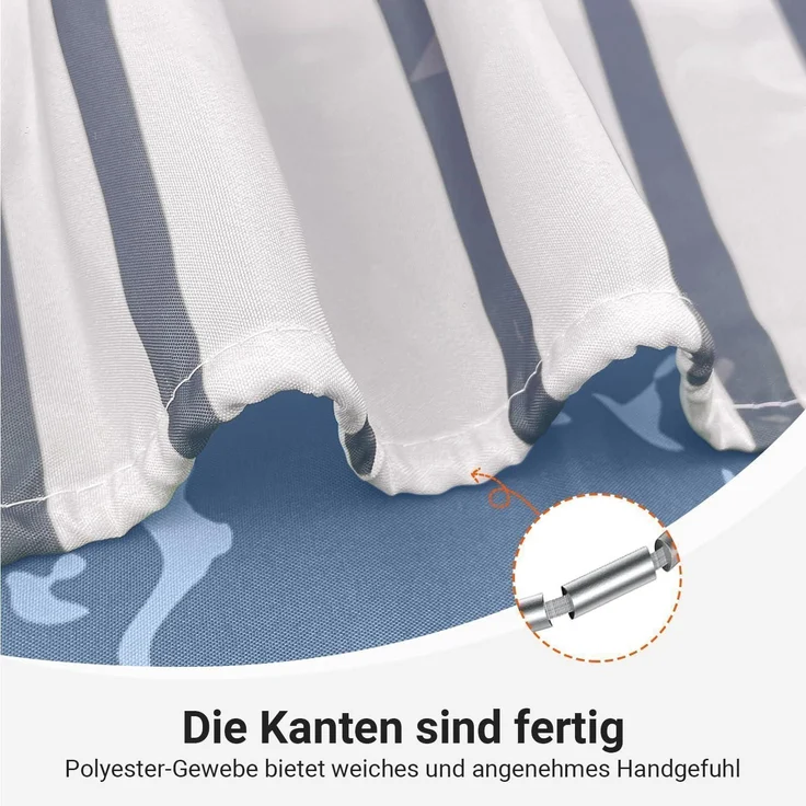 Duschvorhang 120x200 Blau Blau Goldene Blätter Linie 120 x 200 cm – Bild 6