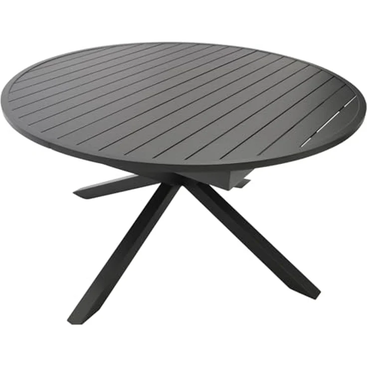 DEGAMO Gartentisch ARLES, Ausziehbar rund/oval 140/200x140cm, Aluminium anthrazit – Bild 4