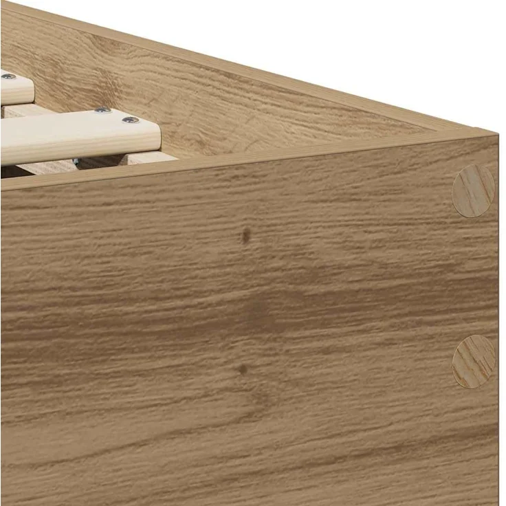 vidaXL Bettrahmen mit Kopfteil Artisan-Eiche 90 x 200 cm Holzwerkstoff 871655 – Bild 8