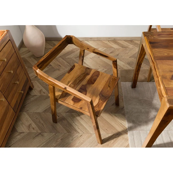 Stuhl Sheesham 45x51x76 braun lackiert ANCONA #100 – Bild 2