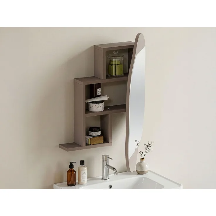 Skye Decor 'Cloud Storage Bathroom Wall Mirror - Light Mocha' Badezimmerschrank, Hell-Mokka, 60 x 75 x 13 cm