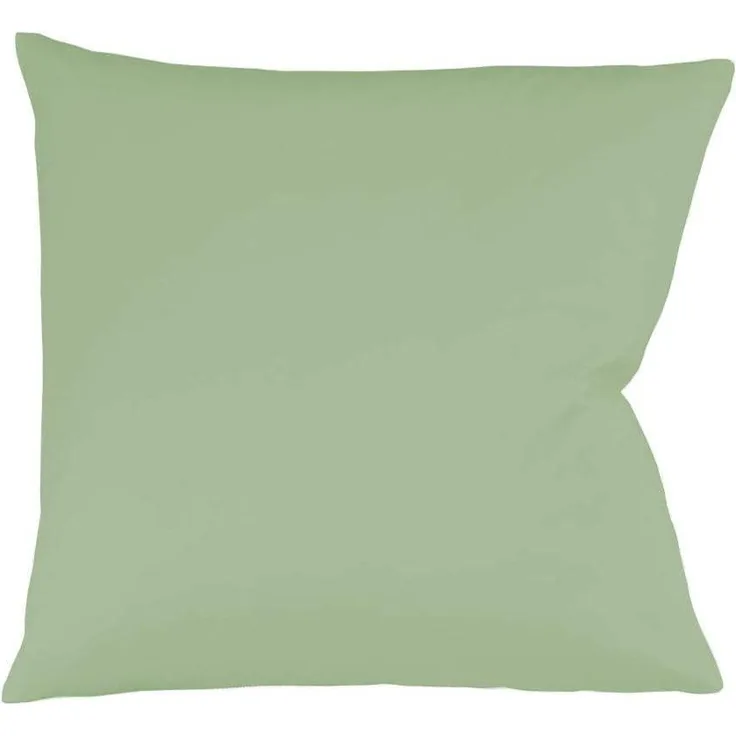 Fleuresse Mako-Satin Kissenbezüge 40x40 cm uni mit RV DP 1525 jadegrün