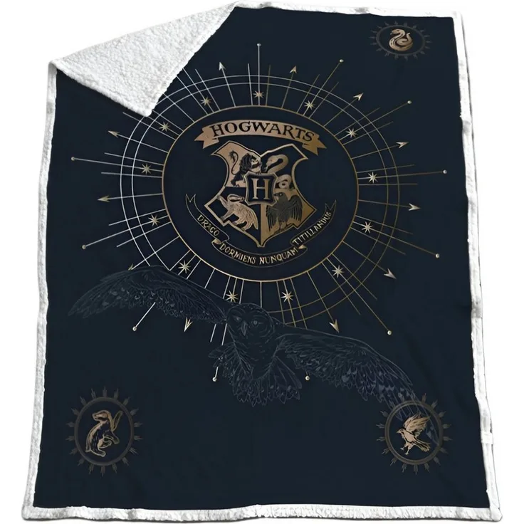 Wohndecke Harry Potter Hogwarts Coral Decke warme Kuscheldecke 130x170 cm, Harry Potter