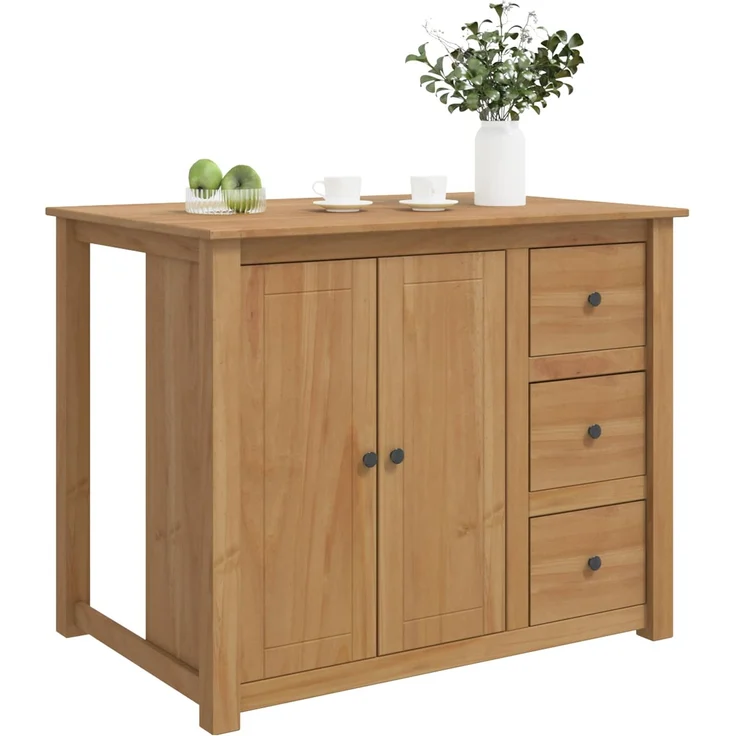 vidaXL Küchentrolley mit Tür PANAMA 2 pcs Honigwachs 112 x 77 x 90 cm 3425388 – Bild 2