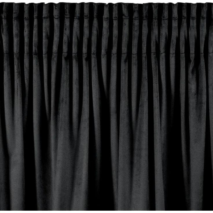 Vorhang DANI mit Rüsche Velours Samtvorhänge schwarz 140x270 cm Kräuselband – Bild 8