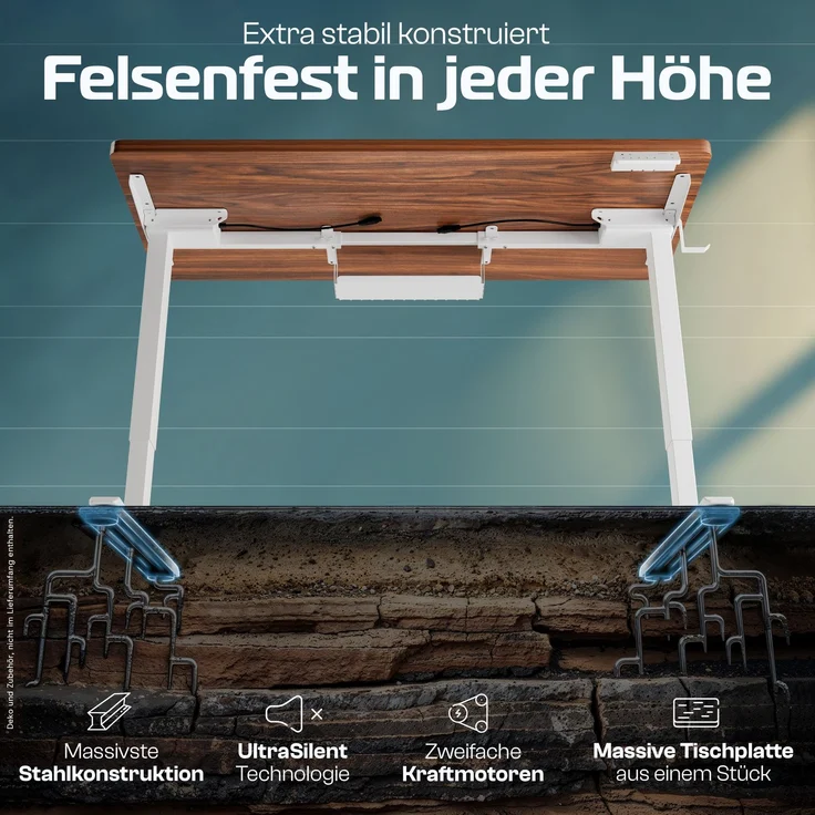 CleverDesk Weiß/Holz(140x70 cm) – Bild 3
