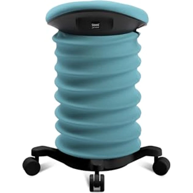 TOPSTAR Sitness 4D mit Rollen - AGR-Zertifiziert Dynamischer Sitzhocker schwarz - türkis, ergonomischer Bürohocker - höhenverstellbar - stärkt den Rücken - entlastet die Bandscheiben – Bild 5