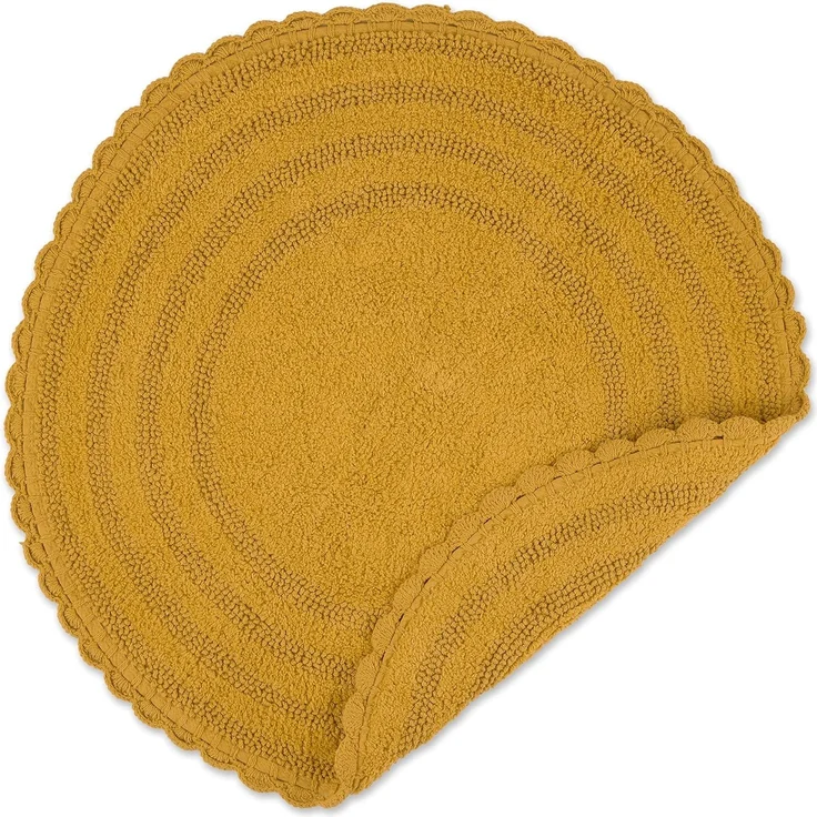 DII Crochet Collection Wende-Badematte, rund, Durchmesser 69,8 cm, Honiggold – Bild 4