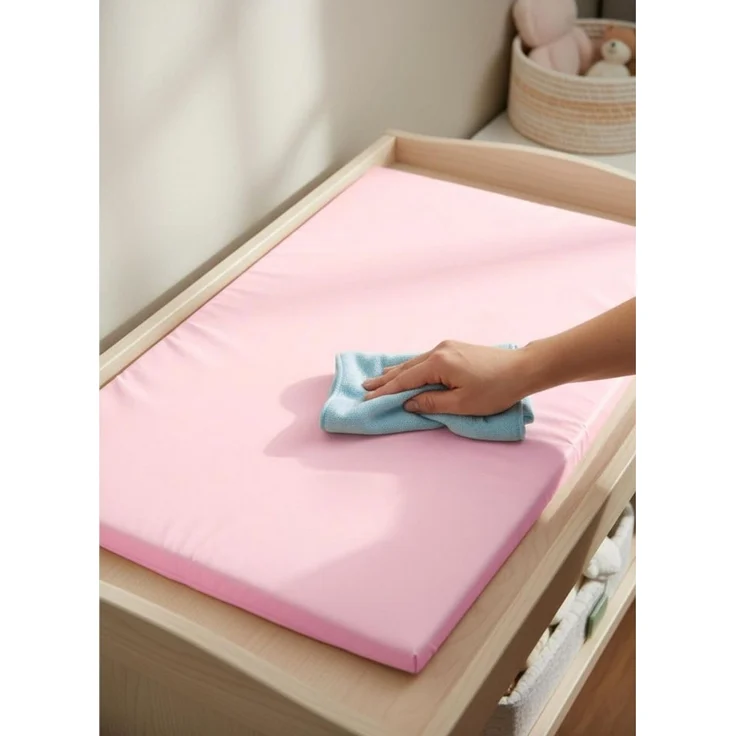 TupTam Abwischbare Wickelauflage, Farbe: Altrosa solid, Größe: 70x50 cm – Bild 4