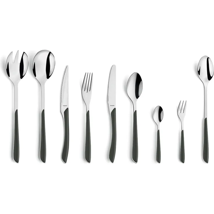 Kuppels Besteckset 'Prisma', 44tlg., Edelstahl schiefergrau