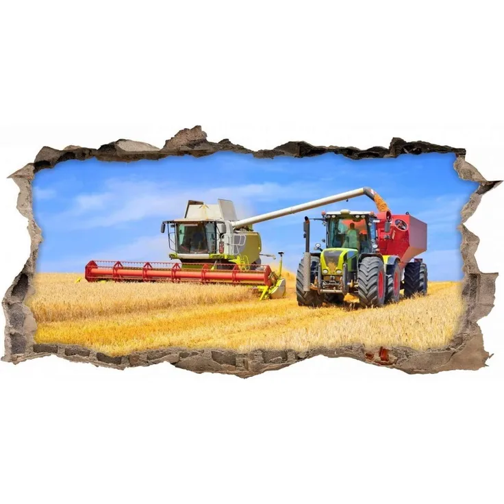 nikima Schönes für Kinder 'Mähdrescher und Traktor- Loch in der Wand' 134 Wandtattoos 750x380 mm