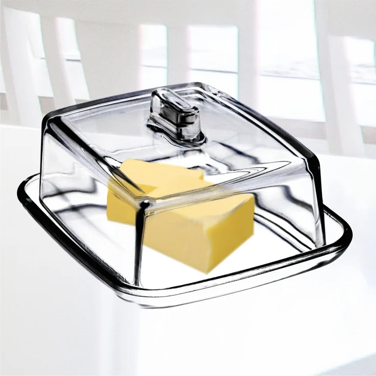 KADAX Butterdose, Butterdose aus Glas mit Deckel, Butterbehältergriff – Bild 7