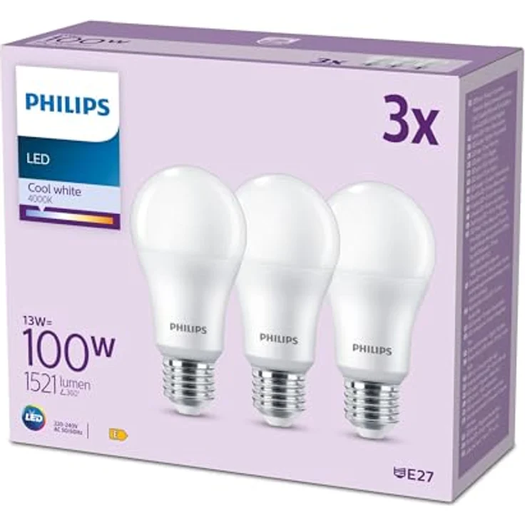 Philips LED Lampe, Kaltweiß, 3-er Pack – Bild 4