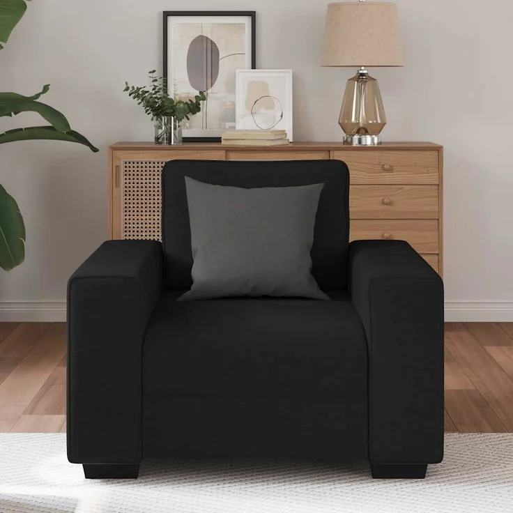 vidaXL Sessel Schwarz 100x77x82 cm Stoff 4105148 – Bild 2