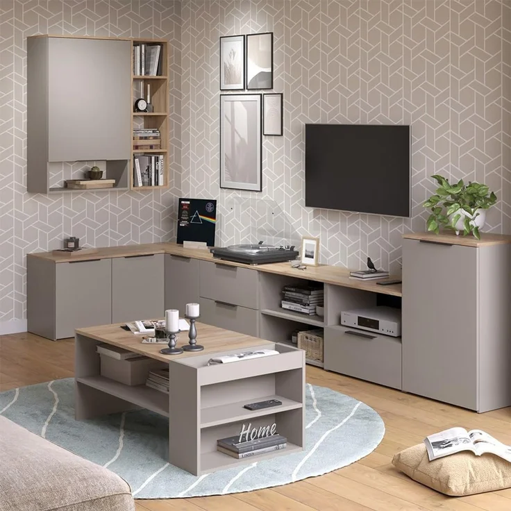 Kommode Wido Greige 50 x 80 cm mit Regal Vicco – Bild 8