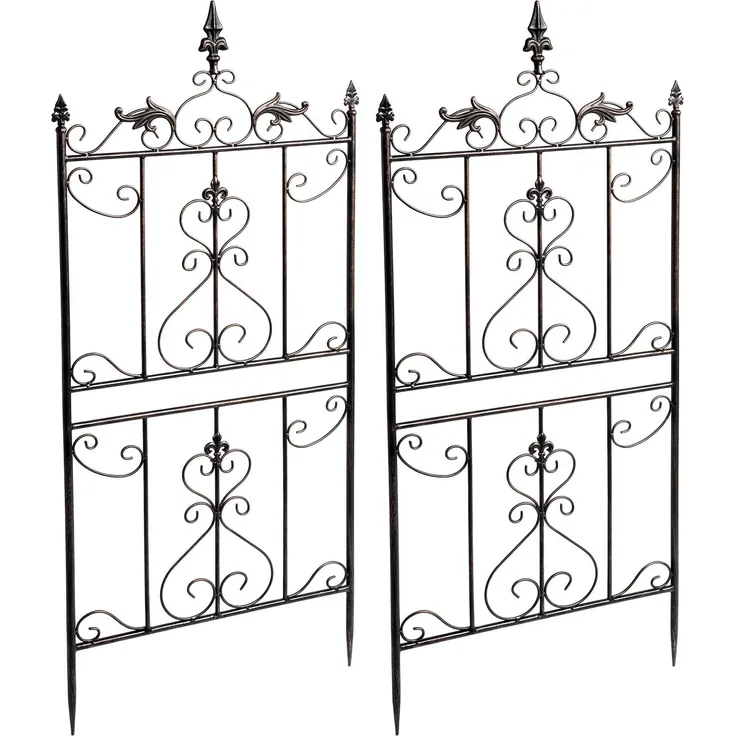 Rankgitter INES 2er Set - 51 x 3 x 124 cm, Metall, Bronze | Rankhilfe Kletterpflanzen Gartendekoration