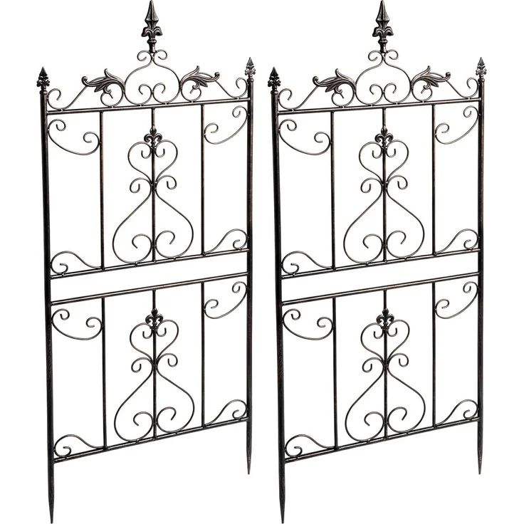 Rankgitter INES 2er Set - 51 x 3 x 124 cm, Metall, Bronze | Rankhilfe Kletterpflanzen Gartendekoration – Bild 1