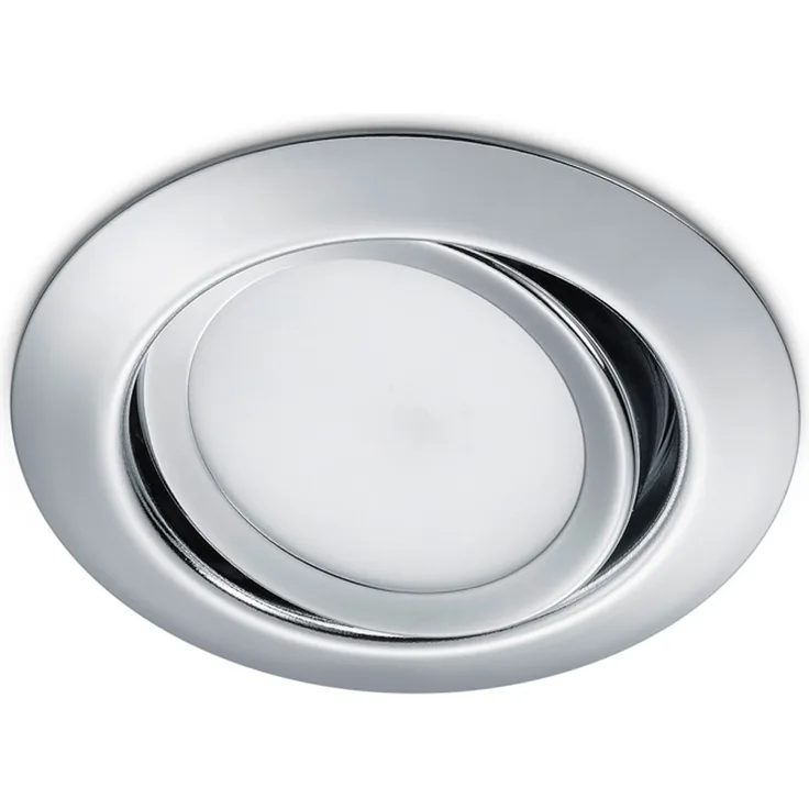 Runder LED Einbaustrahler RILA schwenkbar Chrom glänzend 5 Watt