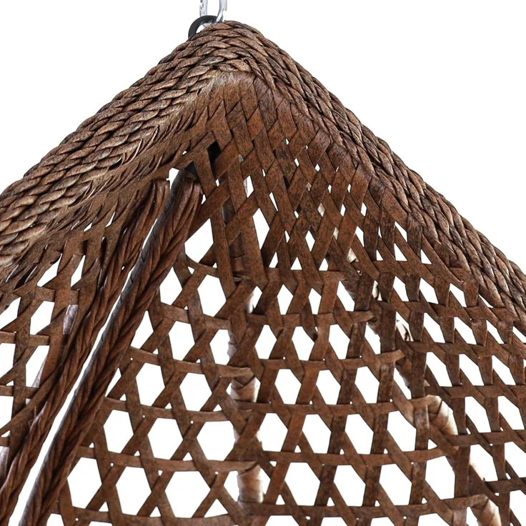 Luxus Hängesessel Style XXL Korb Gestell Braun mit Relaxkissen Braun – Bild 8