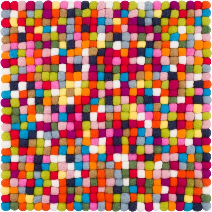myfelt Stuhlkissen Filzkugel Sitzauflage eckig - 36 x 36 cm, beidseitig verwendbar, 100% Schurwolle – Bild 1