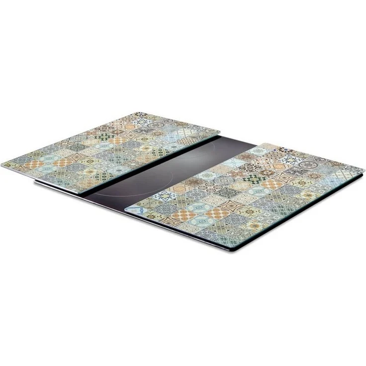 Zeller 2-tlg. Herdabdeckplatten Glasschneideplatte in Mosaik Optik – Bild 2