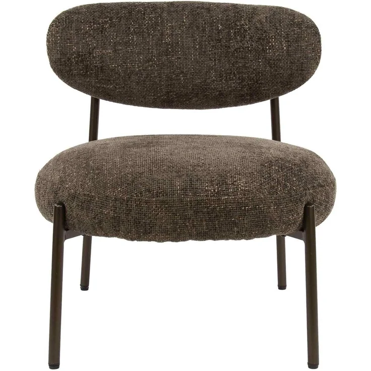Sessel Velcira Rund aus Webstoff, modern und komfortabel, Braun, weiche Polsterung – Bild 3