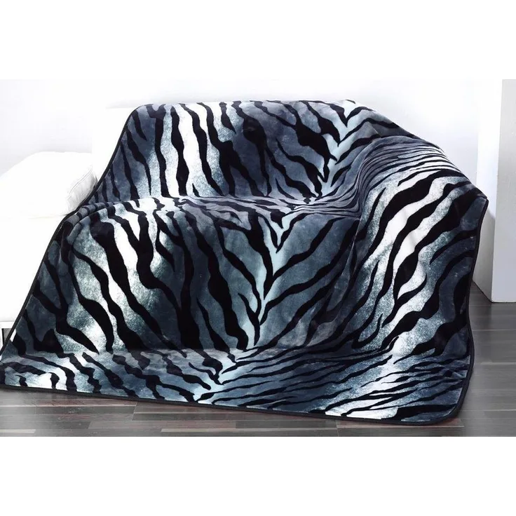 Gözze - Erstklassige Kuscheldecke, Cashmere Feeling, Hohes Stoffgewicht 500 g/m², 150x200 cm - Sibirischer Schneetiger