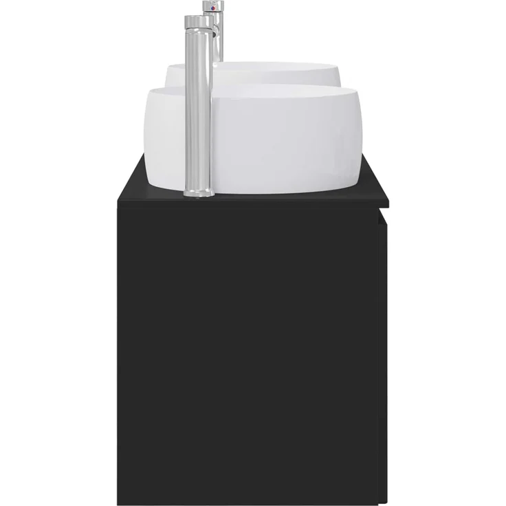 vidaXL Badezimmerschrank-Set 3 stk. Schwarz 129 x 44,5 x 80 cm 3405718 – Bild 7