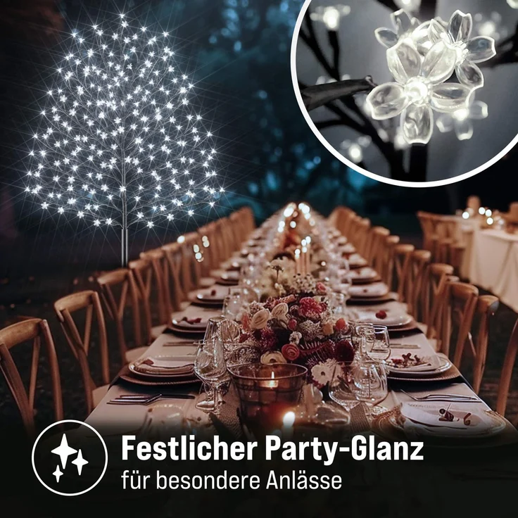 MONZANA® Kirschblütenbaum 2er Set 180 cm 200 LED Kaltweiß – Bild 5