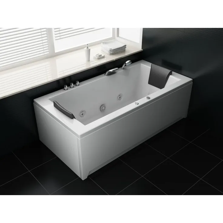 PureHaven Whirlpool 182x90 cm Reinigungsprogramm & Lichttherapie elegantes Design Wasserfall 12 Hydrojets