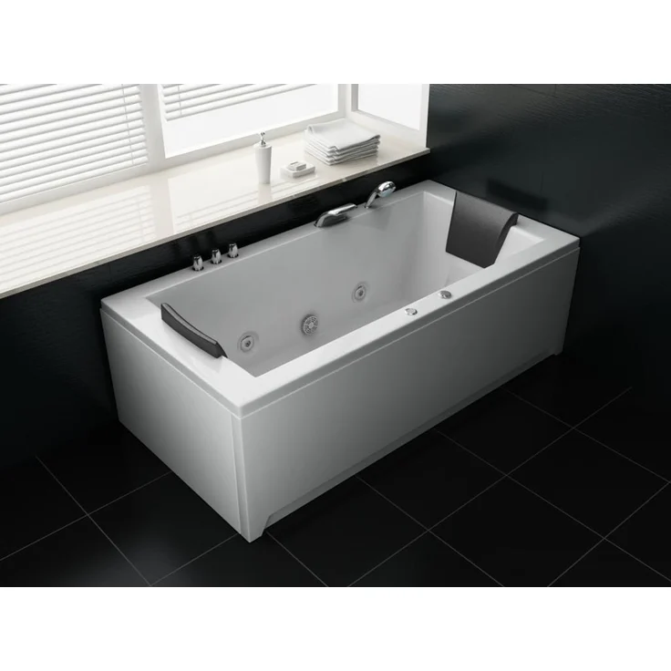 PureHaven Whirlpool 182x90 cm Reinigungsprogramm & Lichttherapie elegantes Design Wasserfall 12 Hydrojets – Bild 1