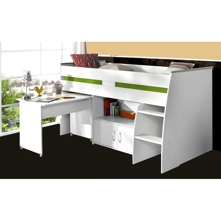 Parisot Hochbett Reverse in weiß mit Schreibtisch – Bild 2