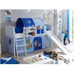 Rutschbett "Ekki" Country 90x200 Kiefer massiv weiß