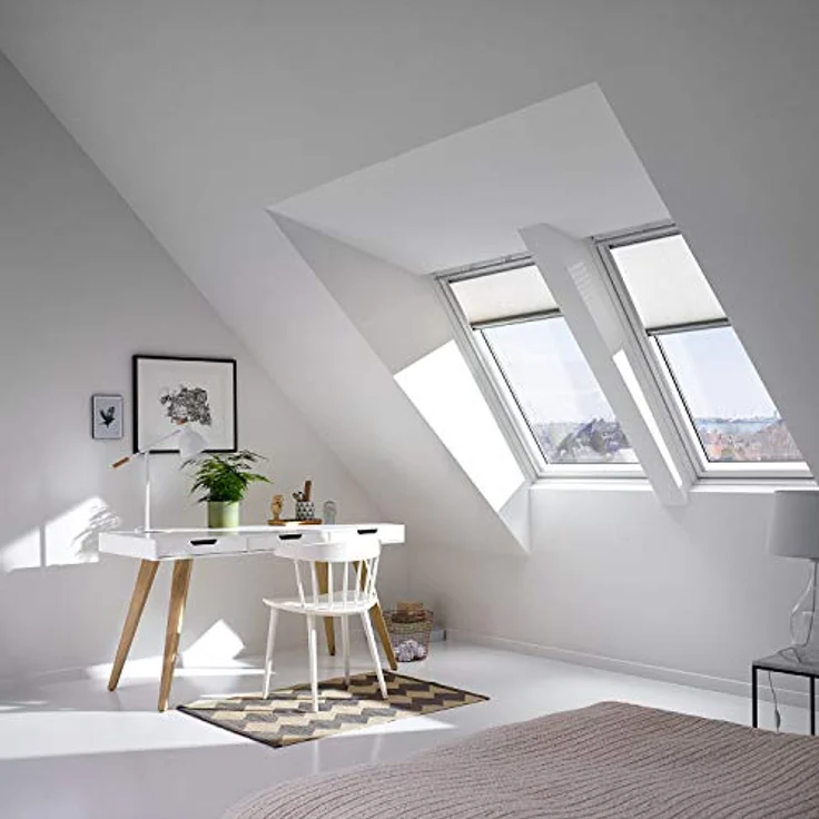 Velux Dachfensterplissee FHL F08 1016S, manuelles Plissee in Weiß mit Aluminium-Schiene, stufenlos verstellbar – Bild 7