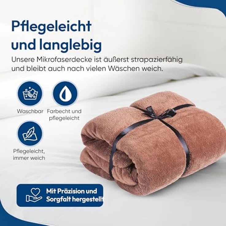 Wohndecke FELUNA Coral Fleece Kuscheldecke XXL – Superweicher Cashmere-Touch, Feluna, Tagesdecke Kaschmir-Touch 220 x 200 cm – Bild 4